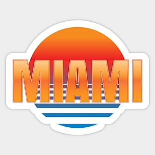 Miami Florida Retro Sunset Sticker